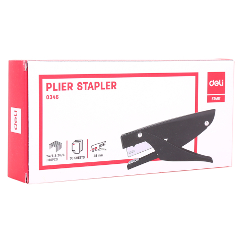 Capsator tip cleste 30 coli 24/6 negru deli [2]