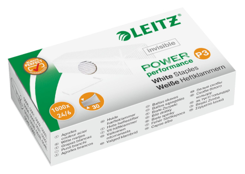 Articole pentru birou - Capse 24/6 30 coli 1000/cutie albe leitz