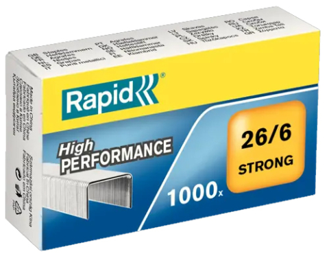 Articole pentru birou - Capse 26/6 30 coli 1000/cut strong rapid