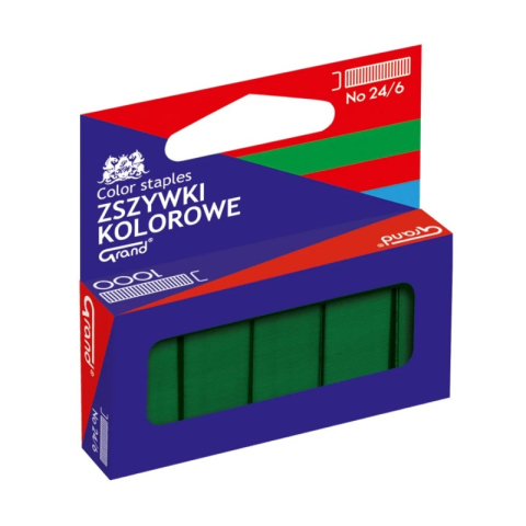 Birotică și Papetărie - Capse Grand Yanda 110-1662, 24/6, verde, set 1000 buc