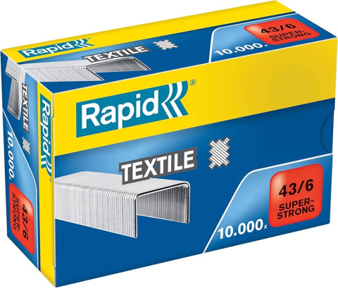 Articole pentru birou - Capse textile 43/6 10000/cut super strong rapid