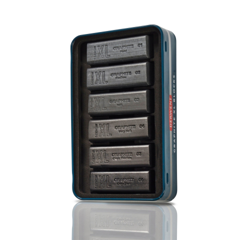 Carbune xl solubil grafit cutie metal 6/set inktense derwent [2]