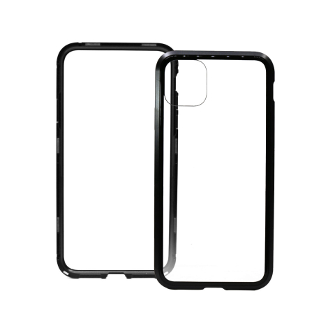 Carcasa iPhone 11 Pro Max Meleovo Magnetica Back Glass Black [2]