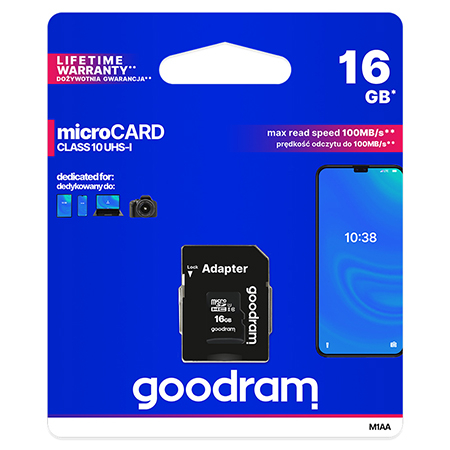 Periferice IT - Card Microsd 16GB Goodram cu adaptor