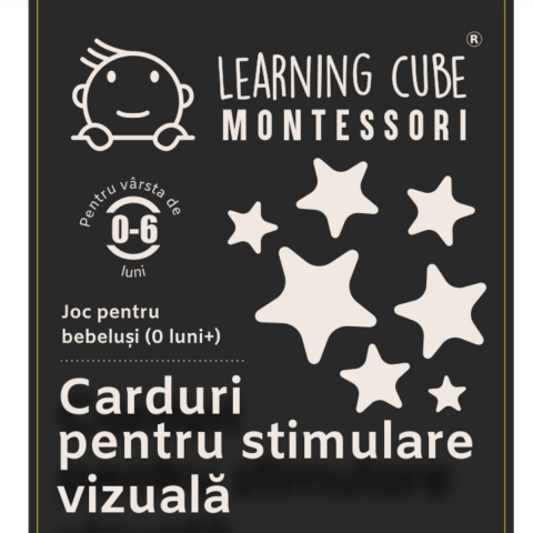 Jucării bebeluși - Carduri pentru stimulare vizuala alb - negru (0 - 6 luni)