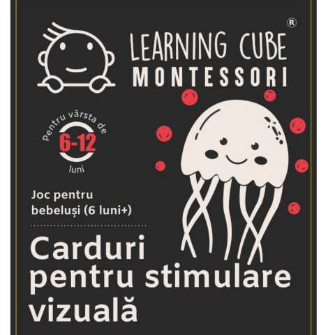 Jucării bebeluși - Carduri pentru stimulare vizuala tricolore (6 -12 luni)