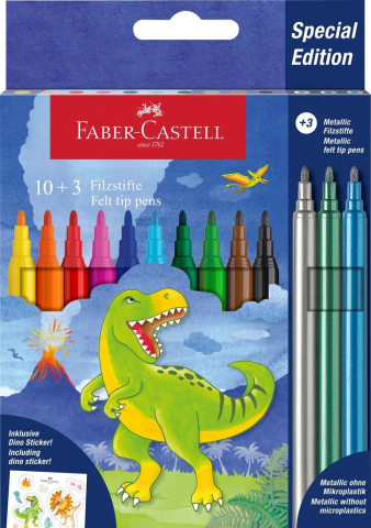 Rechizite Școlare - Carioca 10+3 culori dinozauri faber-castell