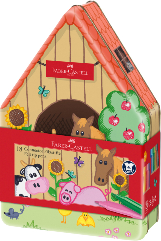 Rechizite Școlare - Carioca 18 culori ferma animalelor connector faber-castell