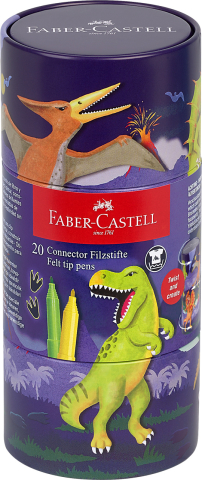 Rechizite Școlare - Carioca 20 culori dinozauri connector faber-castell