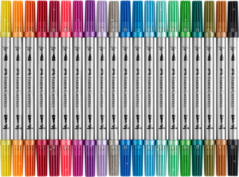 Carioca 20 culori glitter 2 capete faber-castell [2]