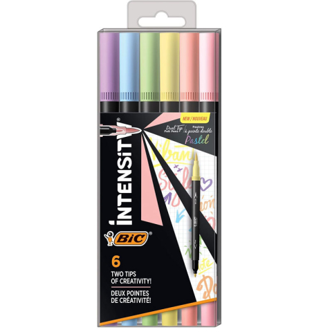 Rechizite Școlare - Carioca 6 culori 2 capete intensity pastel bic