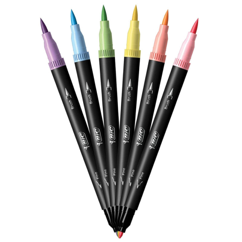 Carioca 6 culori 2 capete intensity pastel bic [1]