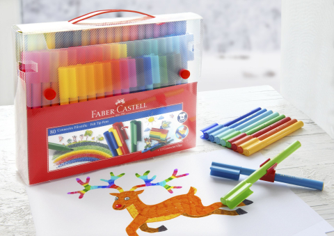 Carioca 80 culori connector cut cadou faber-castell [1]