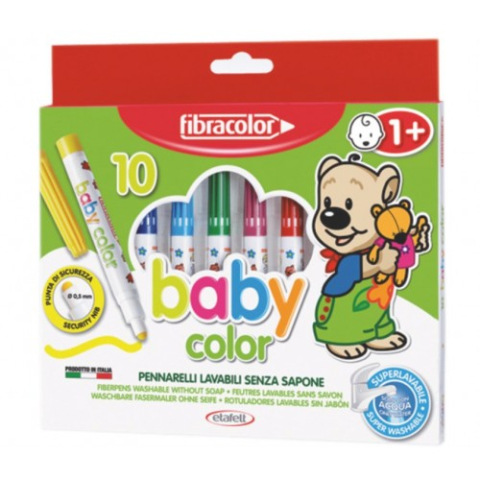 Rechizite Școlare - Carioca Fibracolor Baby Color 10 culori lavabila