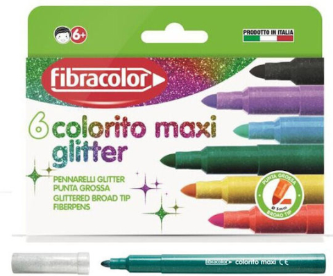 Rechizite Școlare - Carioca Fibracolor Colorito Maxi Glitter 6 culori
