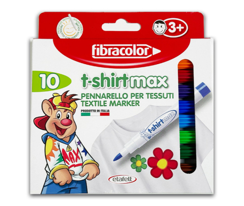 Rechizite Școlare - Carioca Fibracolor T-Shirtmax de colorat textile10 culori