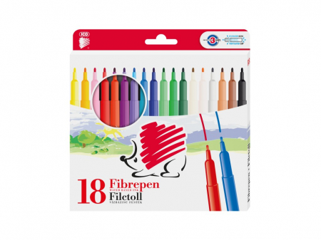 Birotică și Papetărie - Set 18 carioci culori pigmentate, Ico Arici 300