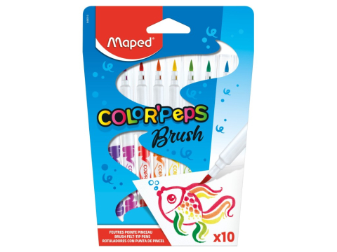 Birotică și Papetărie - Carioca Maped Color'Peps Brush 10 culori/set