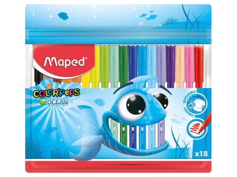 Birotică și Papetărie - Carioca Maped Color'Peps Ocean 18 culori/set