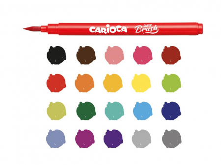 Set carioci cu varf de tip pensula Carioca Super Brush 20 culori. [3]