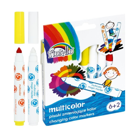 Birotică și Papetărie - Carioci colorate Fiorello Multicolor GR-F166-8, 8 culori, blister carton