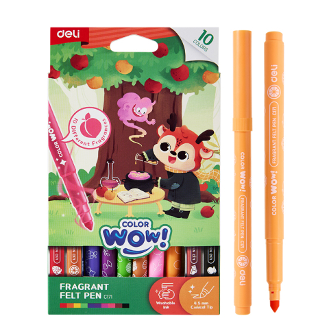 Rechizite Școlare - Carioci parfumate 10 culori washable deli