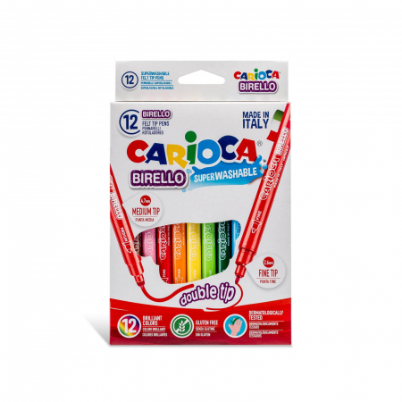 Carioci - Carioci Superwashable cu varf dublu, Carioca Birello 12 culori.
