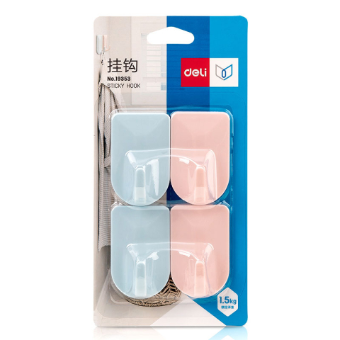Birotică și Papetărie - Carlig adeziv 1,5kg set 4 bucati color deli
