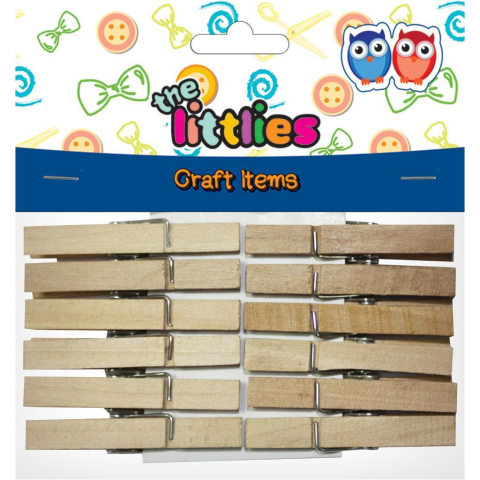 Pescuit si vanatoare - Carlige de lemn 48mm 12 buc/set clesti craft 