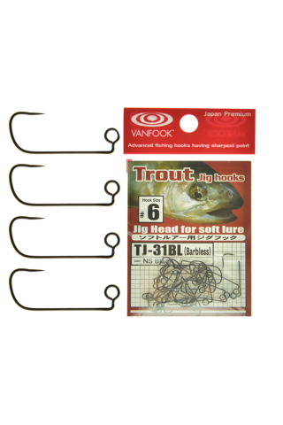 Pescuit si vanatoare - Carlige Jig Vanfook TJ-31BL Barbless Trout Jig Hooks #8