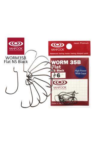 Carlige offset Vanfook Worm-35B Flat Offset Hooks #4 [1]