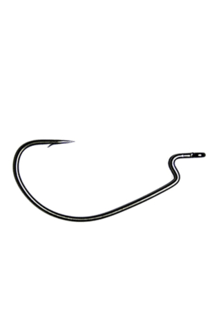 Ac de pescuit - Carlige offset Vanfook Worm-55 Stealth Black Offset Hooks 6/0