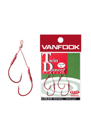 Ac de pescuit - Carlige Vanfook TD-31R Twin Dancer Red Hooks Small