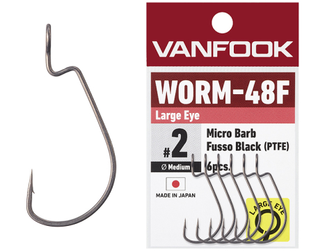 Ac de pescuit - Carlige Vanfook Worm-48F Large Eye Hooks #6