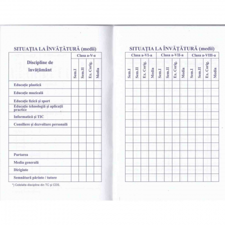 Carnet de elev pentru clasele 5-8, coperta lucioasa, 26 pagini [1]