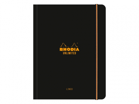 Birotică și Papetărie - Carnet nedatat A5+, 16 x 21 cm, 60 file, Rhodia Unlimited, black