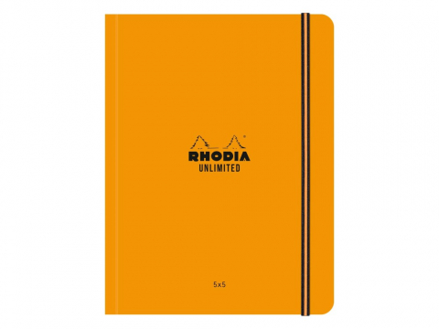 Birotică și Papetărie - Carnet nedatat A5+, 16 x 21 cm, 60 file, Rhodia Unlimited, orange