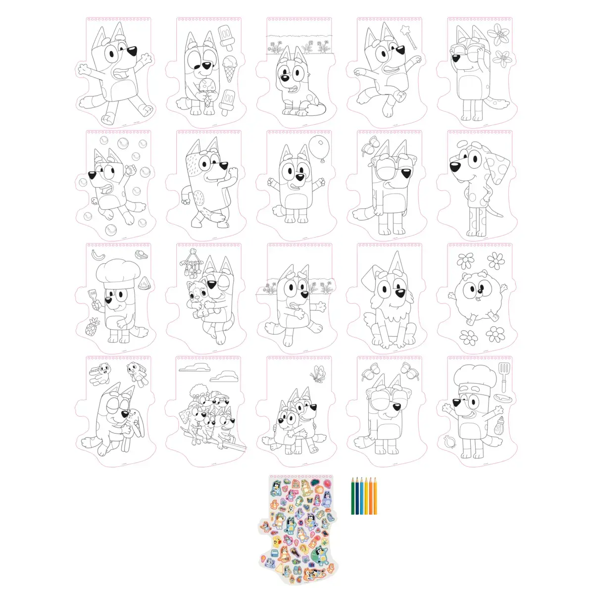 Carnetel de colorat cu creioane - Bluey [1]