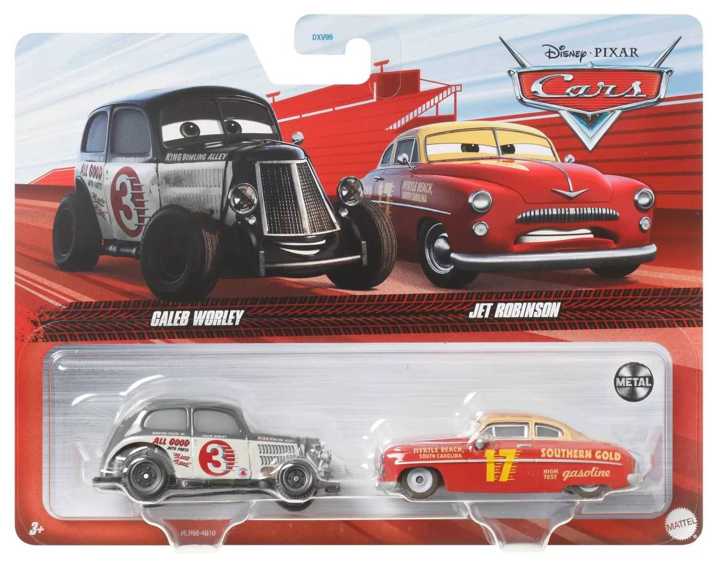 Jucării și Jocuri pentru copii - Cars3 set 2 masinute metalice caleb worley si jet robinson, varsta de la 3 ani la 10 ani