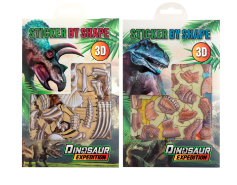 Art & Craft si Artizanat - Carte cu abtibilduri 3D Dino, Grafix A4