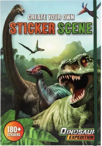 Art & Craft si Artizanat - Carte cu abtibilduri A4 Dino 16 foi+stickers 