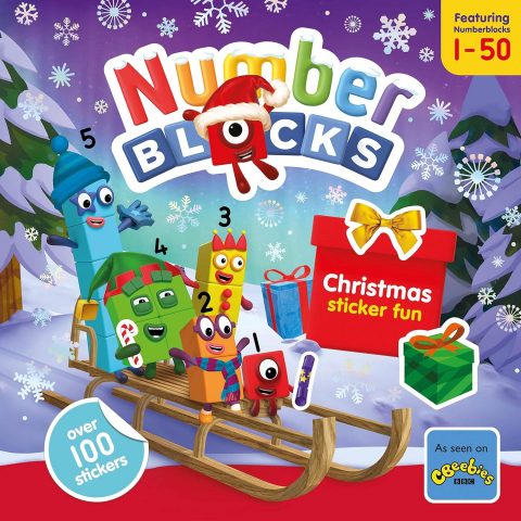 Cărți Educative, Activități - Carte cu abtibilduri Numberblocks - Craciun Fericit