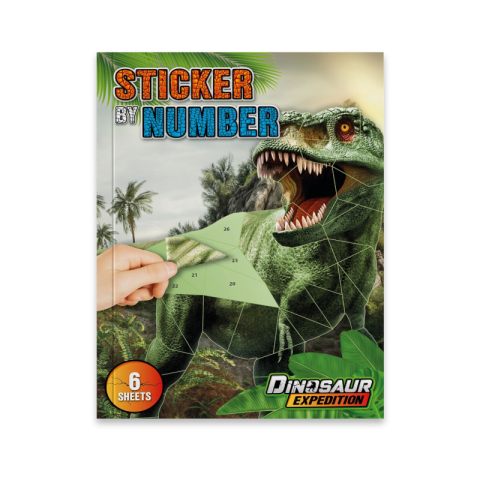 Art & Craft si Artizanat - Carte cu abtibilduri pe numere Dino  Grafix A4 