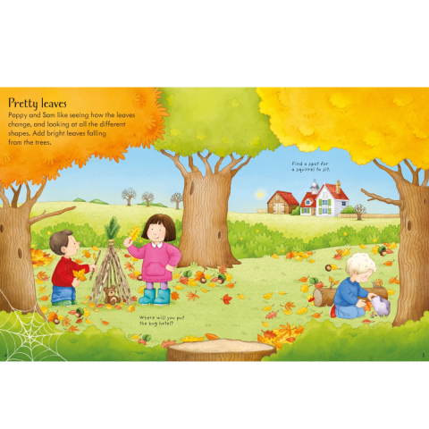 Carte cu Autocolante, Activitati de Toamna la Ferma, Poppy and Sam's Autumn Sticker Book, Varsta 3 ani+ [1]