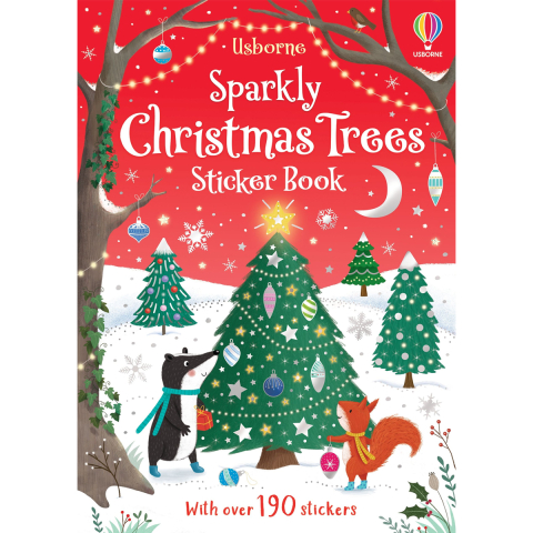 Cărți Educative, Activități - Carte cu autocolante, Brad de Craciun Sclipitor, Sparkly Christmas Tree, 3 Ani+