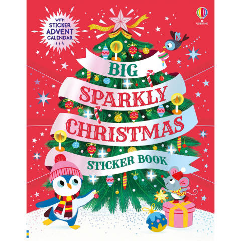 Cărți cu abțibilduri copii & Autocolante Distractive - Carte cu autocolante de Craciun, Big Sparkly Christmas Sticker Book, 3 Ani+