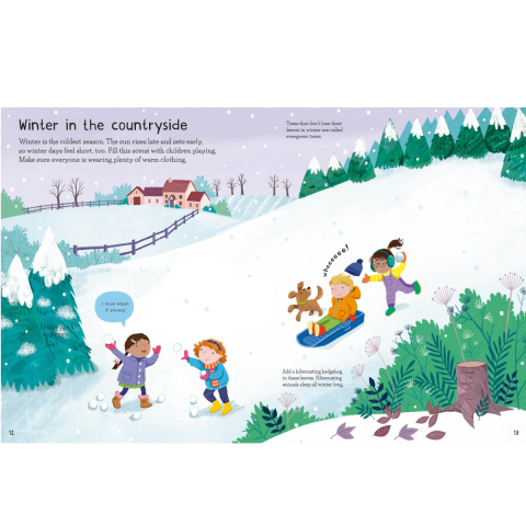 Carte cu Autocolante, Vreme si Anotimpuri, Weather and Seasons First Sticker Book, Varsta 3 ani+ [3]