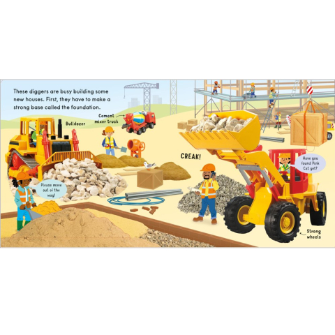 Carte cu clapete Lift and Look Diggers, excavatoare si utilaje copii, 12 pagini, Varsta 1-3 Ani [1]