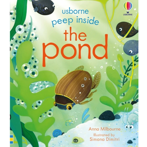 Cărți Educative, Activități - Carte cu clapete Peep Inside the Pond , explorare natura, board book 14 pagini, Varsta 2-5 Ani