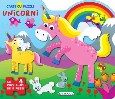 Cărți Educative, Activități - Carte cu puzzle - Unicorni